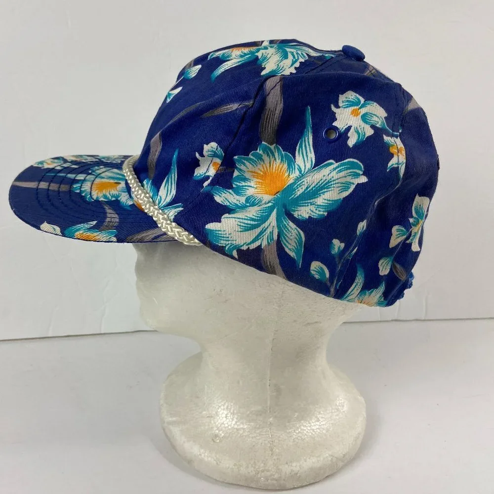 Vintage Hawaiian Floral Baseball Cap Cotton